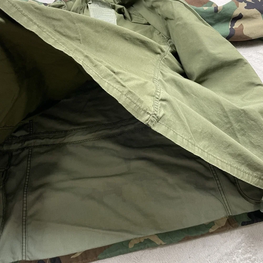 Vintage Military M-65 Field Jacket Mens Medium Long Camo Cold Weather Hoodie
